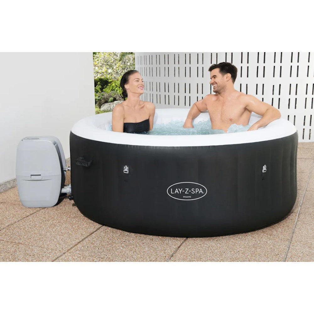 Piscina SPA idromassaggio nera 2-4 posti Ø180xH66 cm Lay-Z Spa Miami BESTWAY 60001