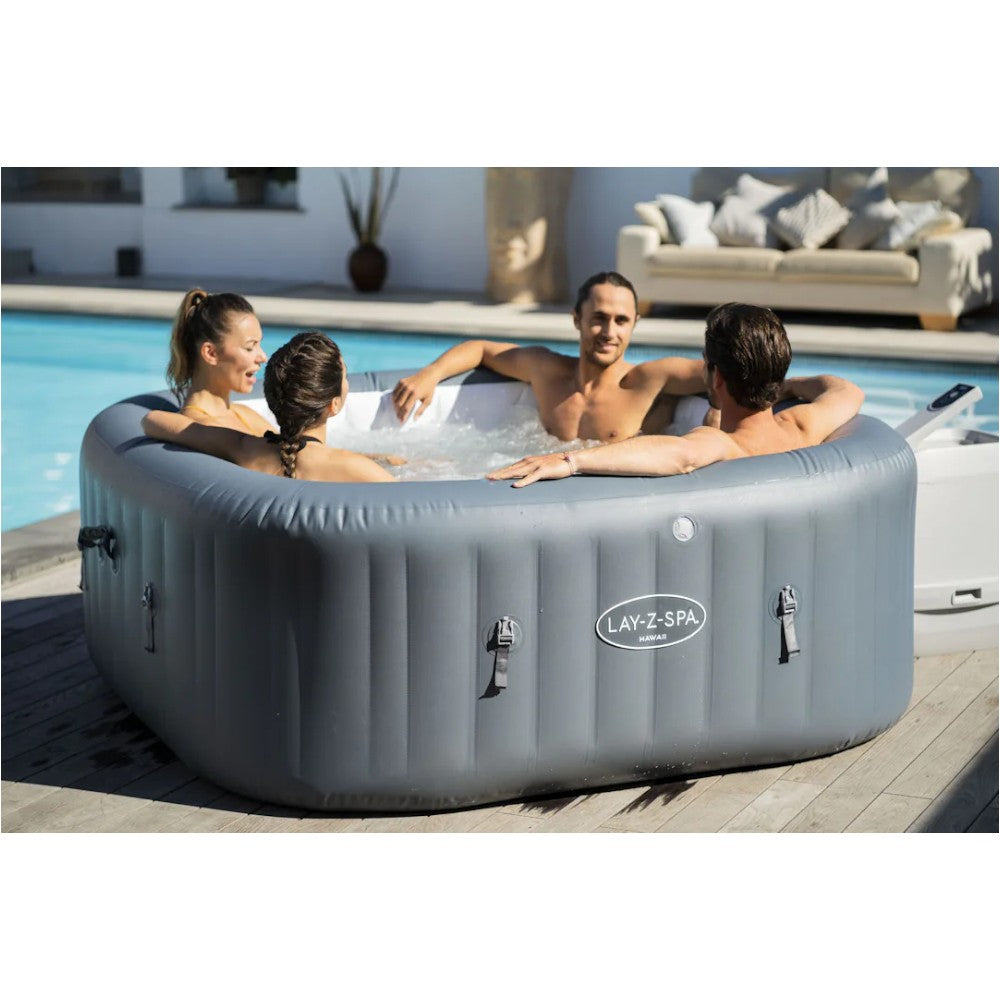 Piscina SPA idromassaggio grigio scuro 4-6 persone con controllo remoto tramite APP Lay-Z Spa Hawaii Hydrojet Pro BESTWAY 60031