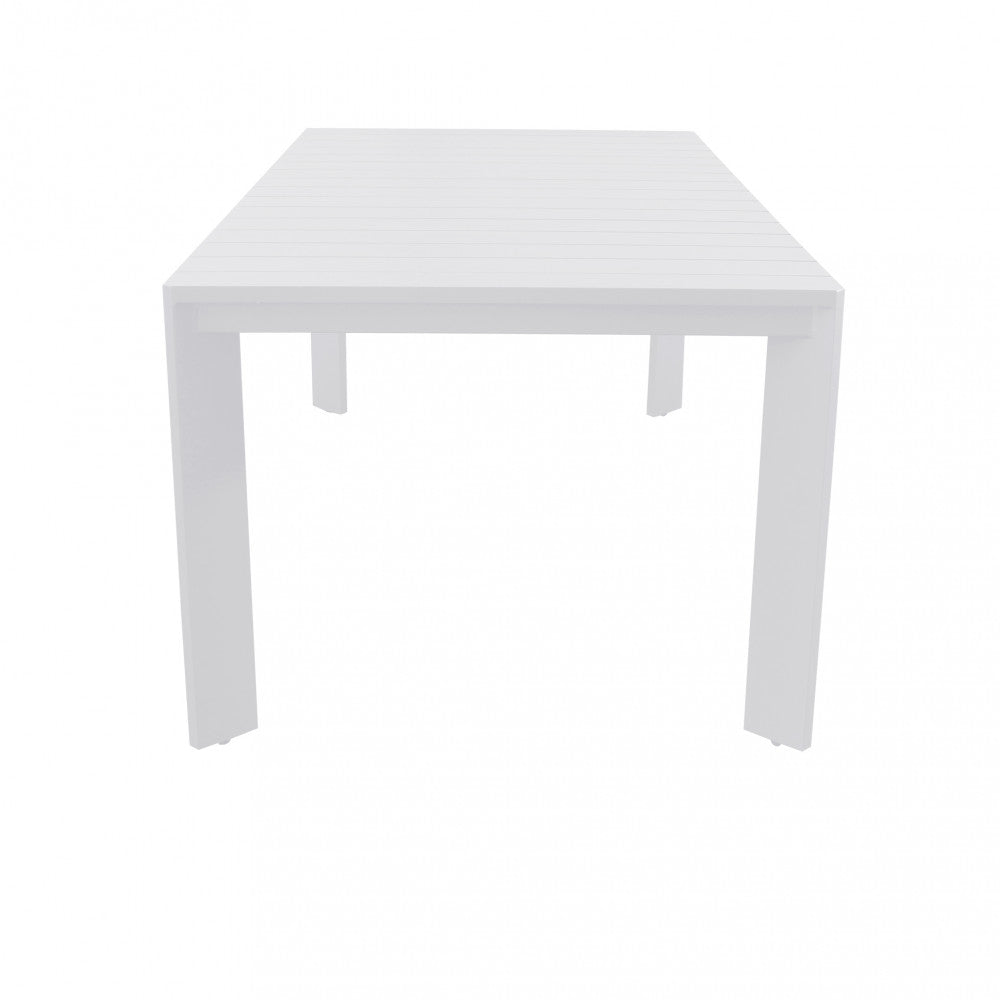 Tavolo fisso da esterno giardino in alluminio bianco 200x100 cm con piedini regolabili Malen