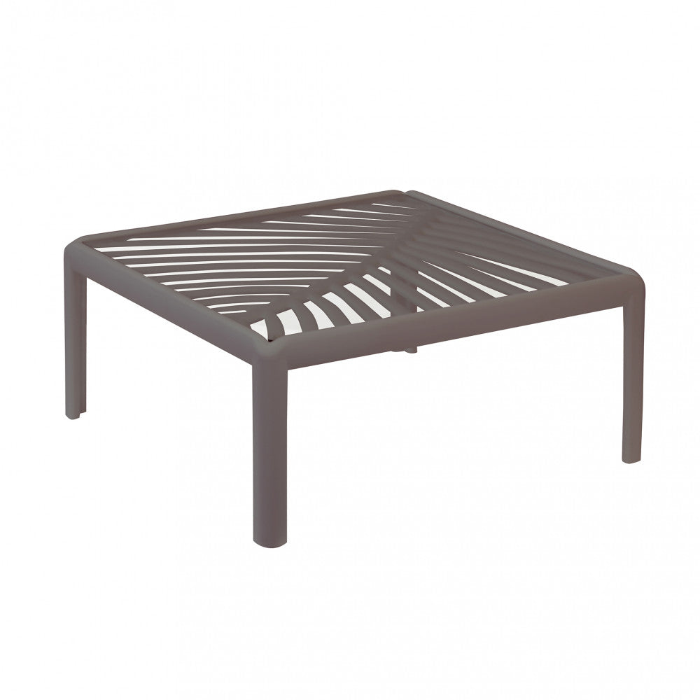 Tavolino quadrato per salotto in polipropilene con vetro 70x70xH32 cm
