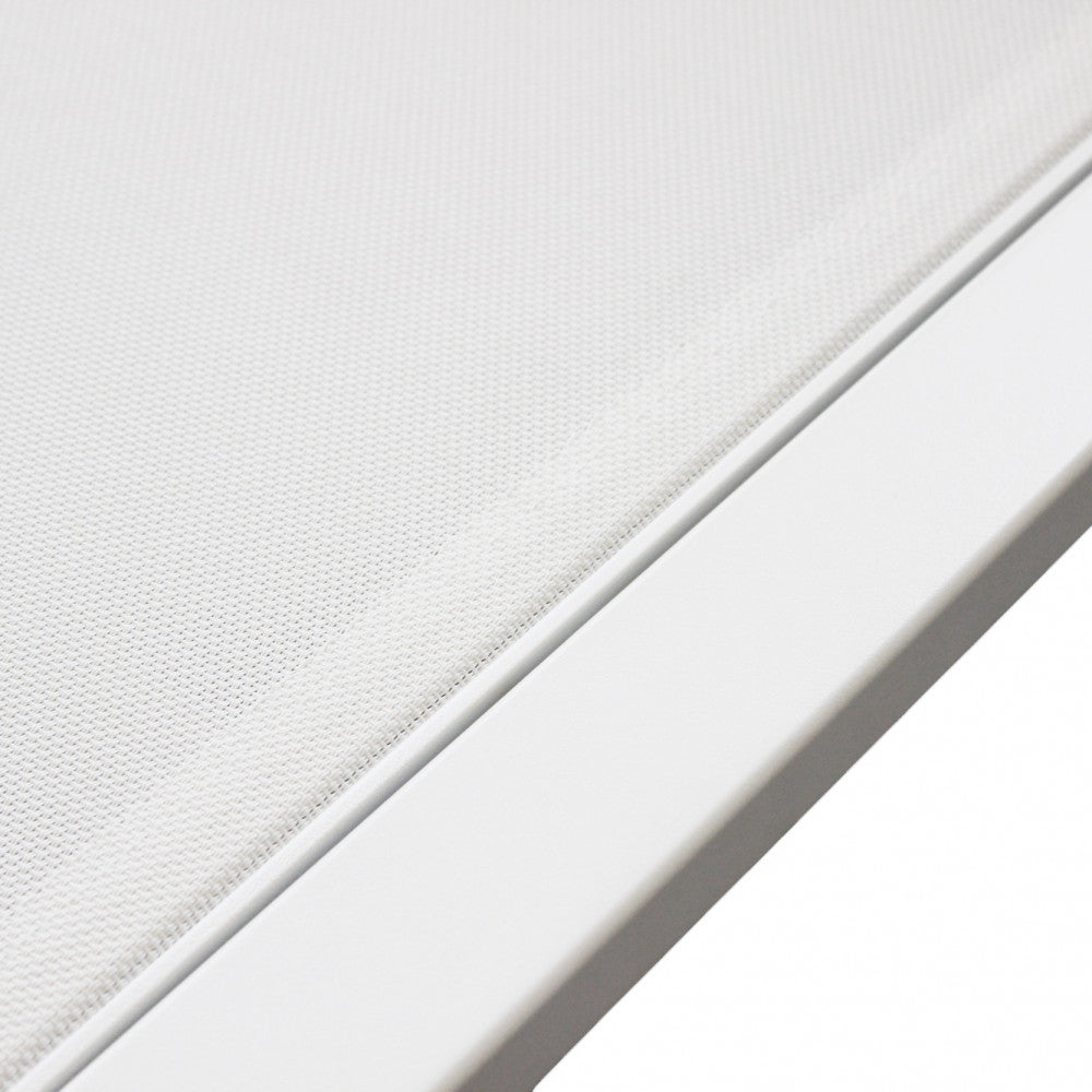 Lettino prendisole bianco impilabile rettangolare con struttura in alluminio 200x75xH39 cm Nefast