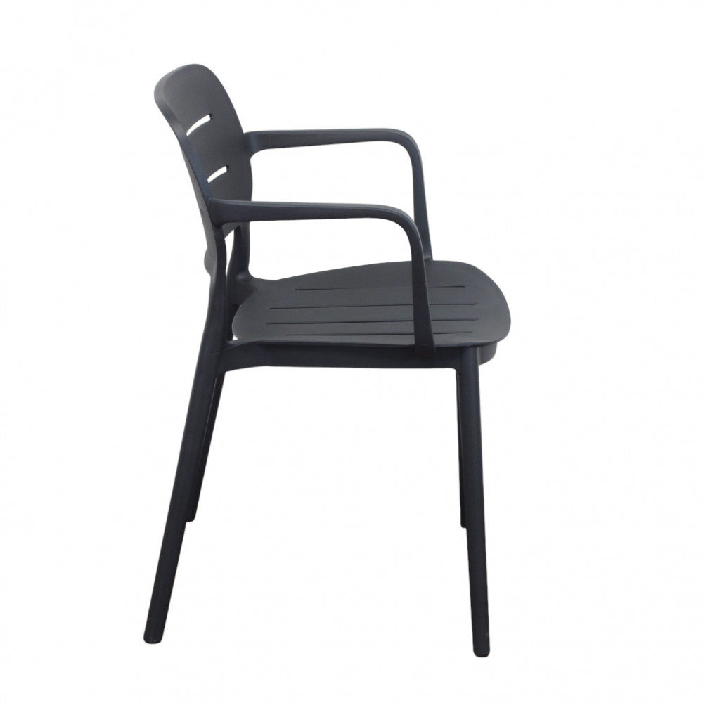 Poltrona sedia in polipropilene con braccioli impilabile 52.5x53xH79 cm Giselle