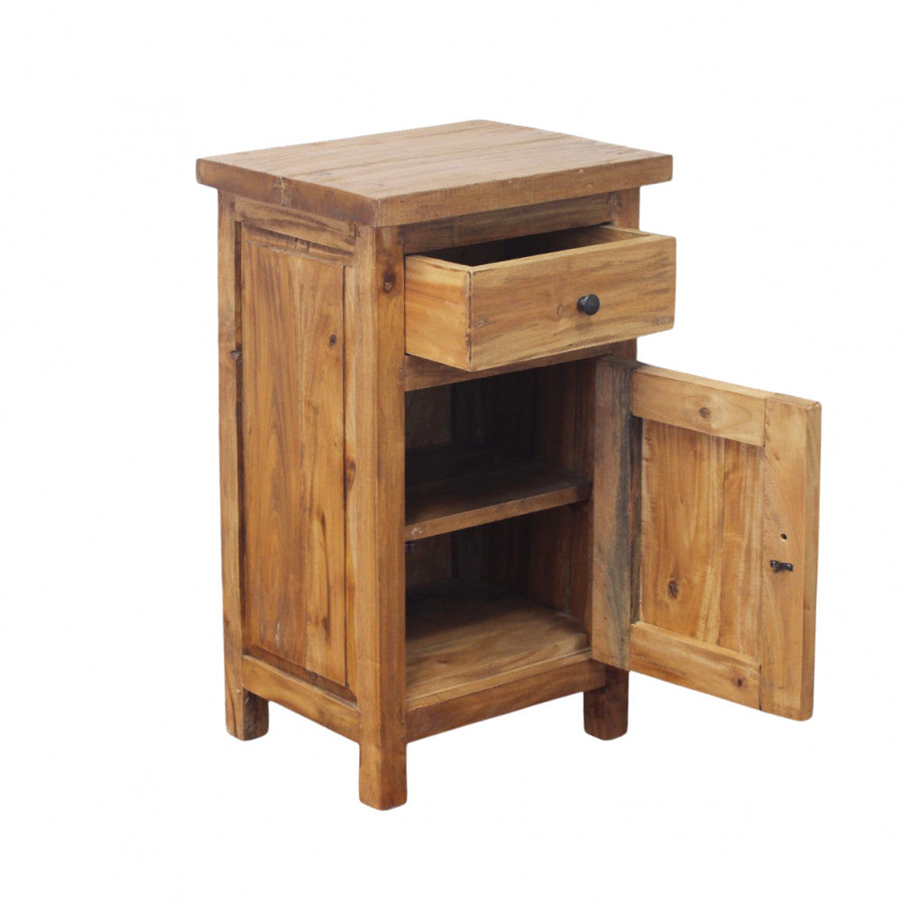 Mobiletto comodino in legno riciclato 43x33xH70 cm fisso