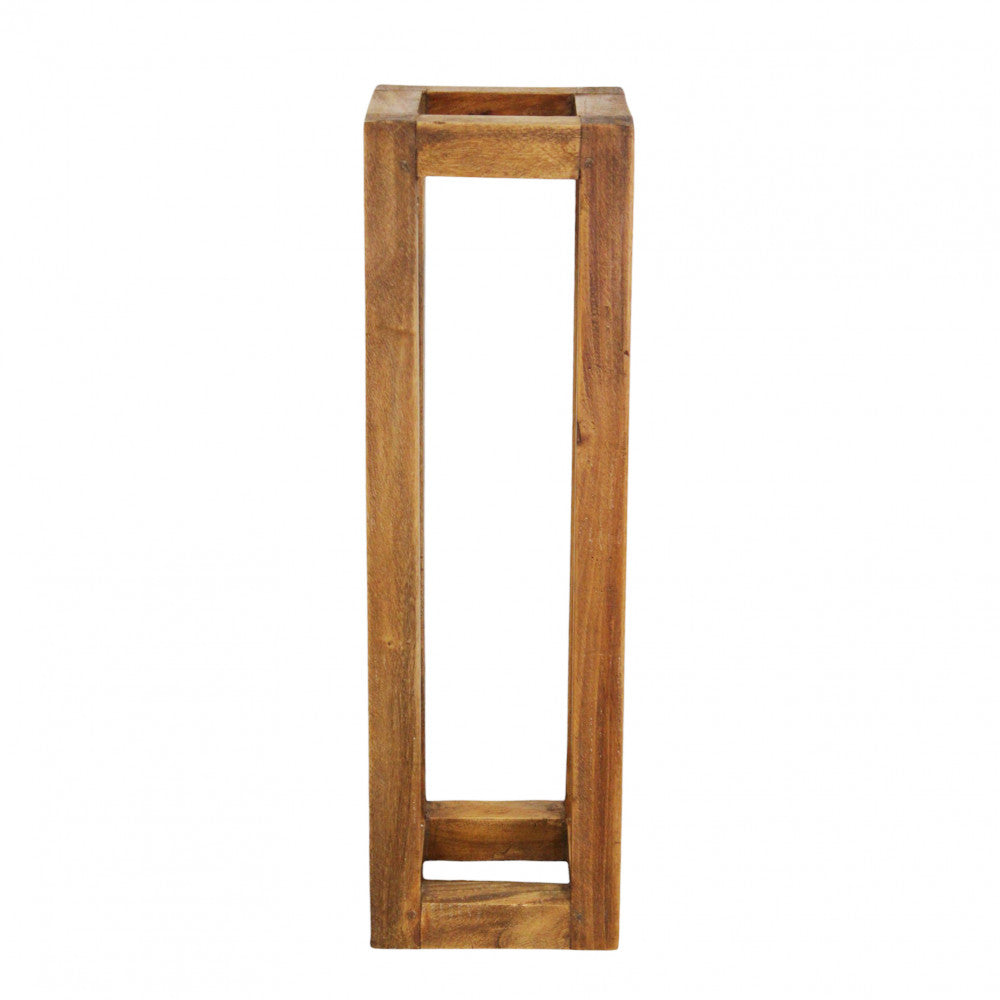 Fioriera piccola in legno riciclato fissa 18x18xH60 cm Cecilin