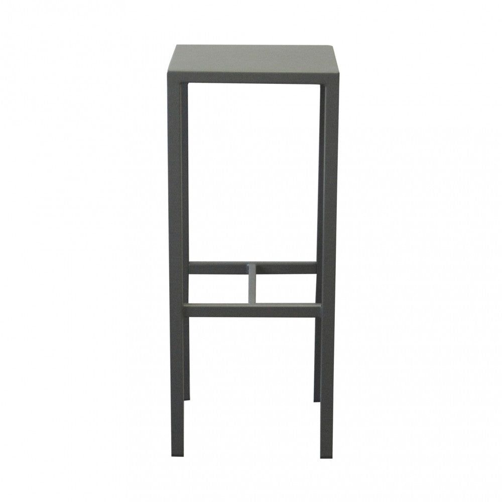 Sgabello bar alto 77 cm in metallo da esterno verniciato antracite