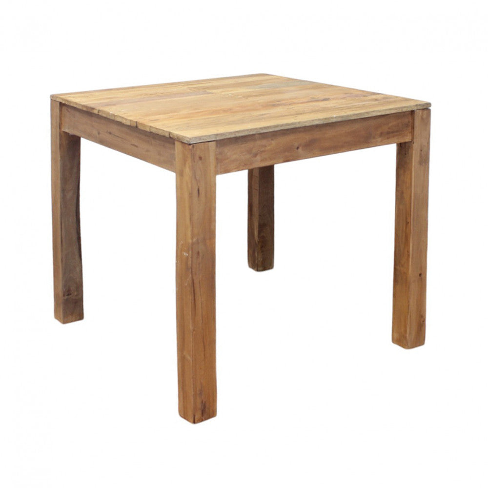 Tavolo quadrato fisso in legno riciclato 80x80xH77 cm