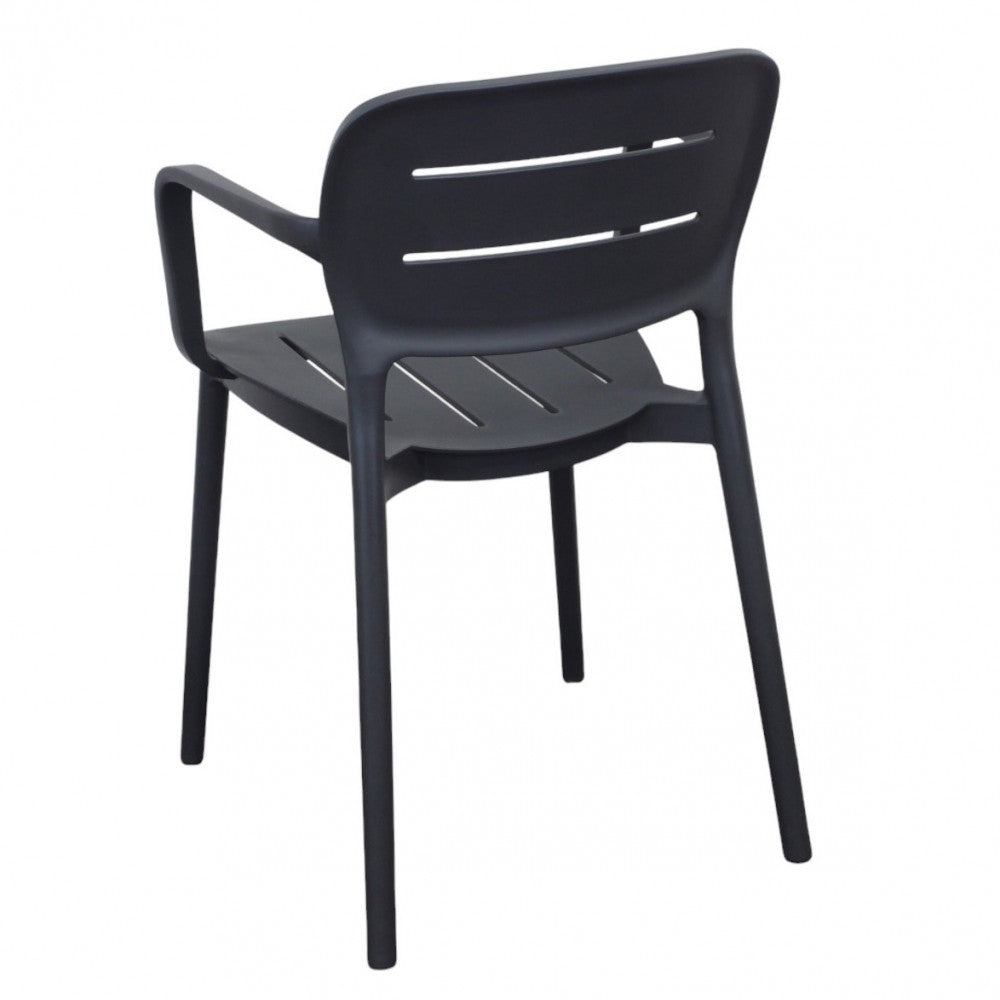 Poltrona sedia in polipropilene con braccioli impilabile 52.5x53xH79 cm Giselle