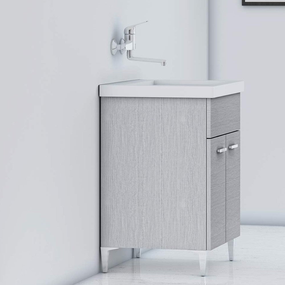 Lavatoio con strizzatoio bagno in ceramica bianca