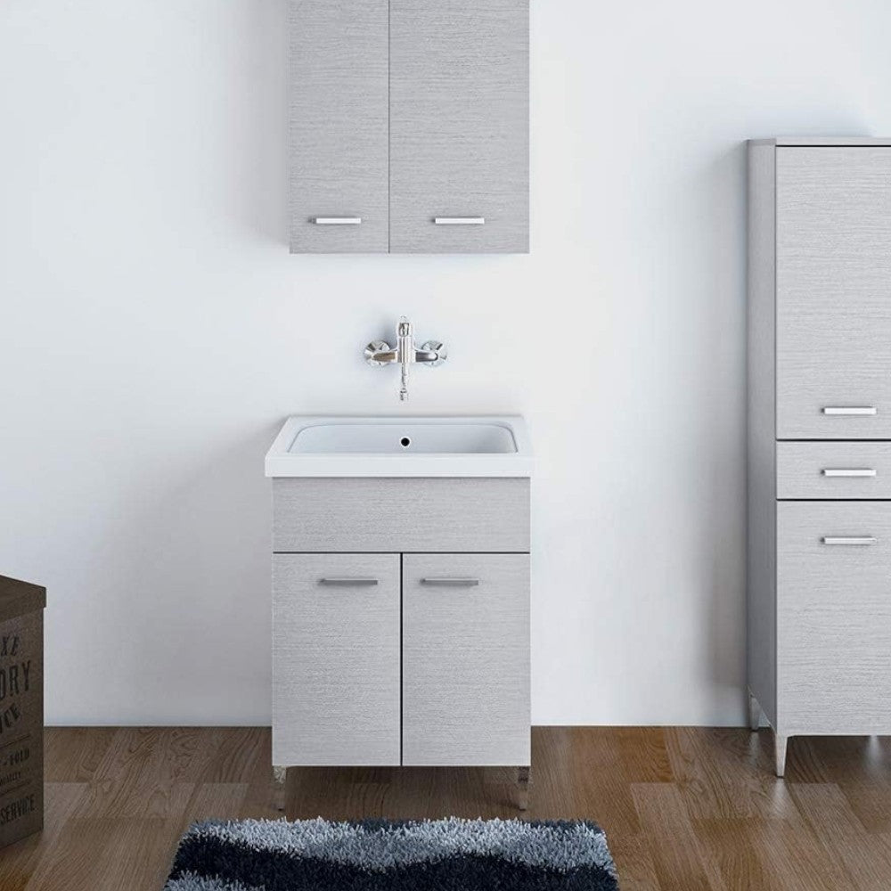 Lavatoio con strizzatoio bagno in ceramica bianca