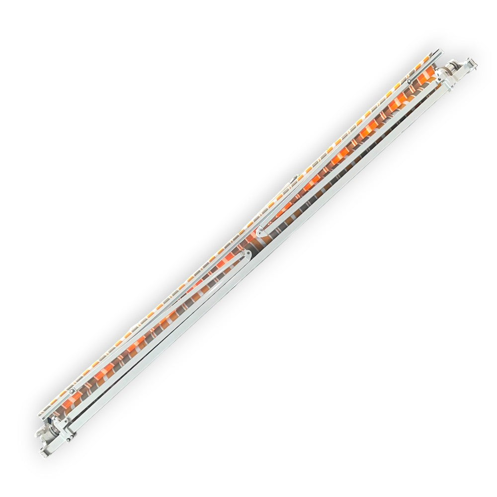 Tenda da sole per balcone gialla a righe con struttura in alluminio con kit per il montaggio Sonny