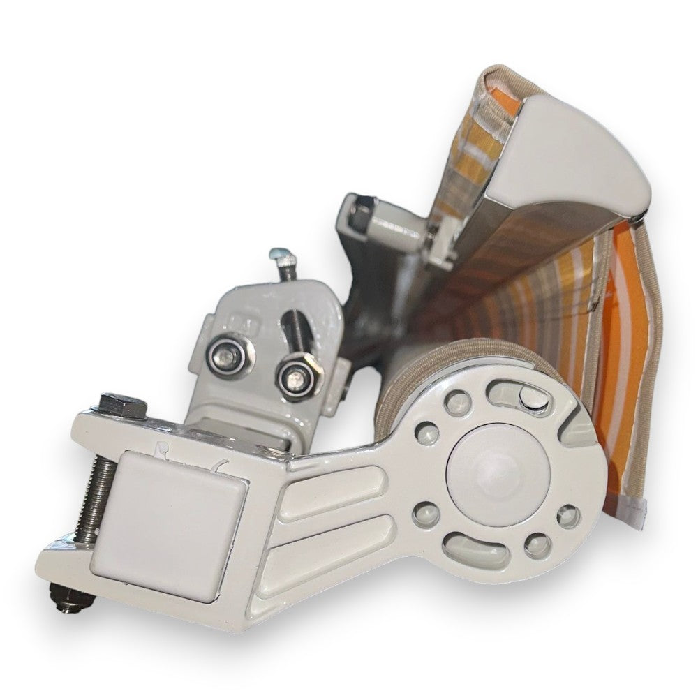 Tenda da sole per balcone gialla a righe con struttura in alluminio con kit per il montaggio Sonny