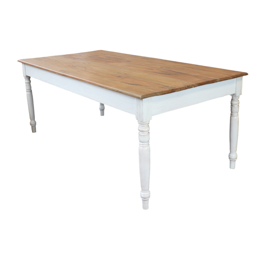 Tavolo fisso rettangolare in legno di mogano 200x100xH77 cm Rupert