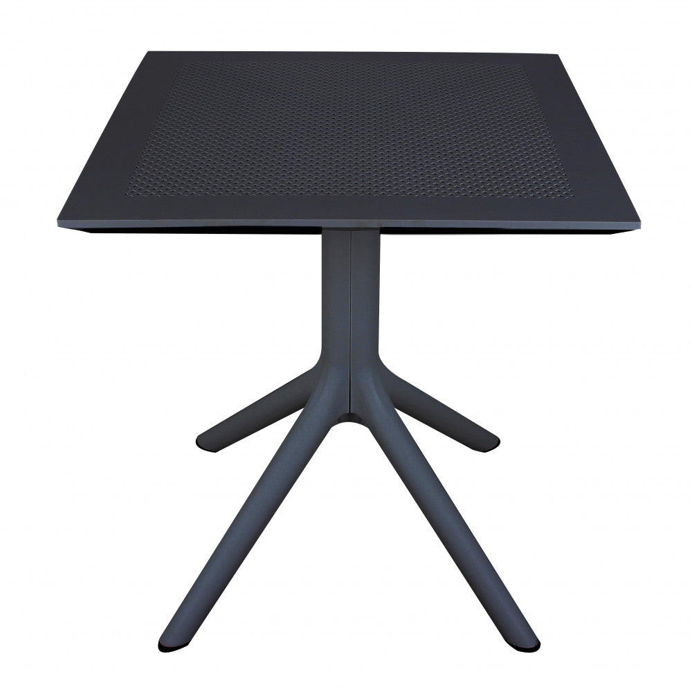 Tavolo quadrato antracite 80x80 cm in polipropilene resistente per esterno Jarvis