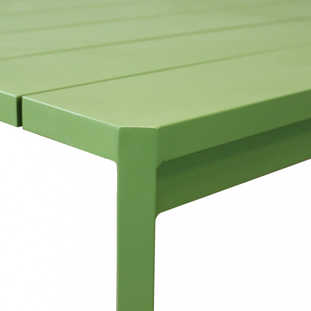 Tavolo fisso da esterno giardino in alluminio verde 200x100 cm con piedini regolabili Malen