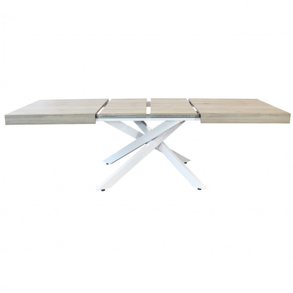 Tavolo allungabile con piano in mdf e struttura in metallo 90x160/240xH75 cm Danne
