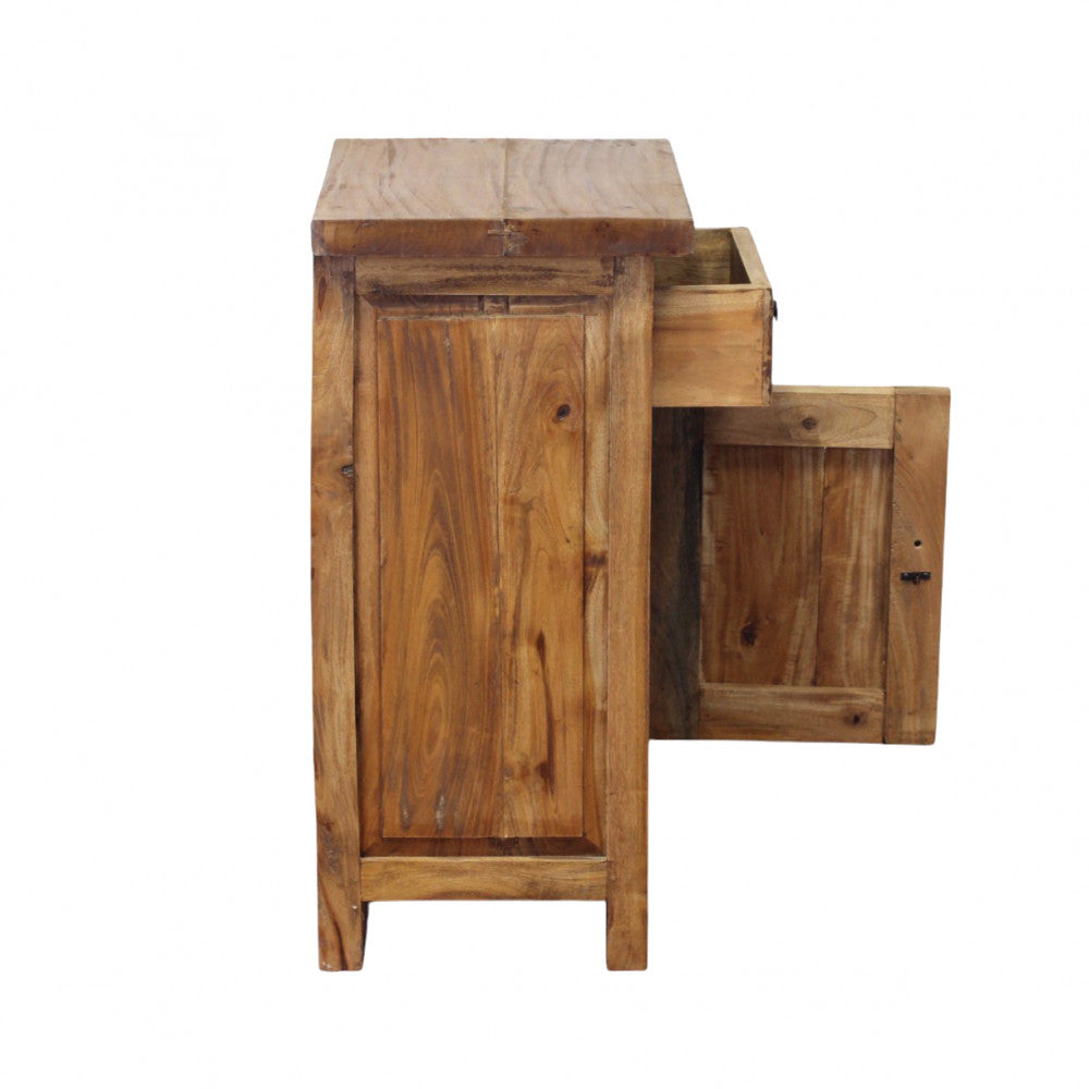 Mobiletto comodino in legno riciclato 43x33xH70 cm fisso