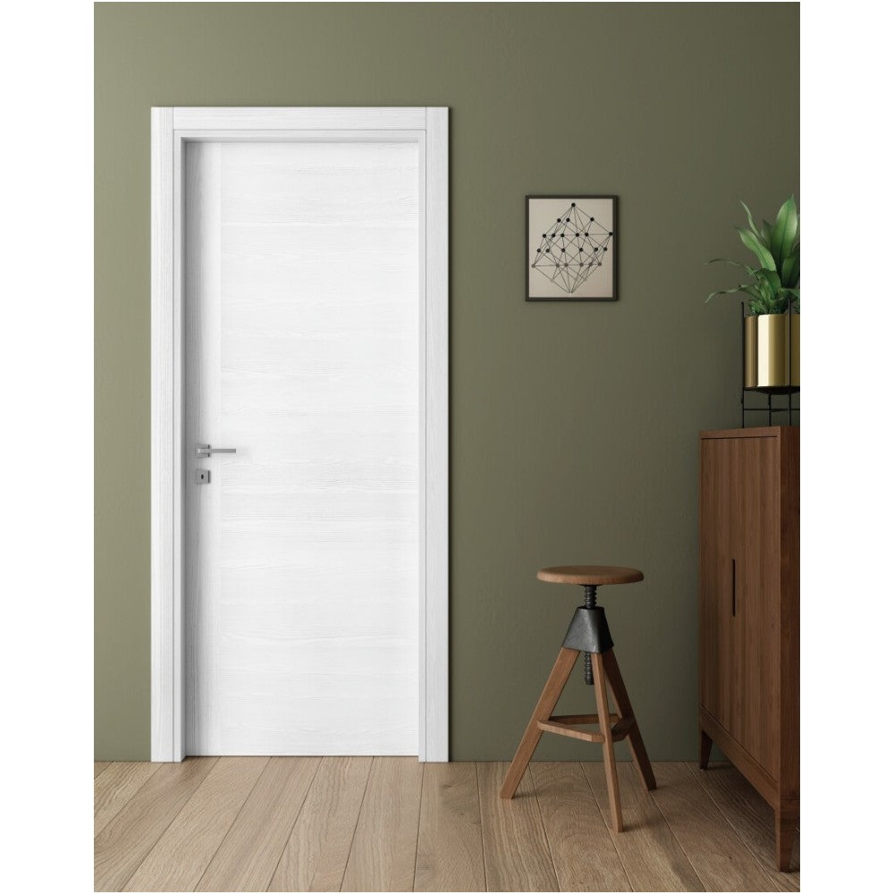 Porta battente reversibile apertura destra sinistra in legno di abete bianca con rinforzi