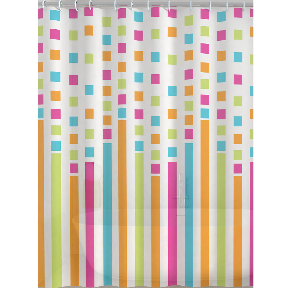 Tenda doccia bagno in peva party multicolore