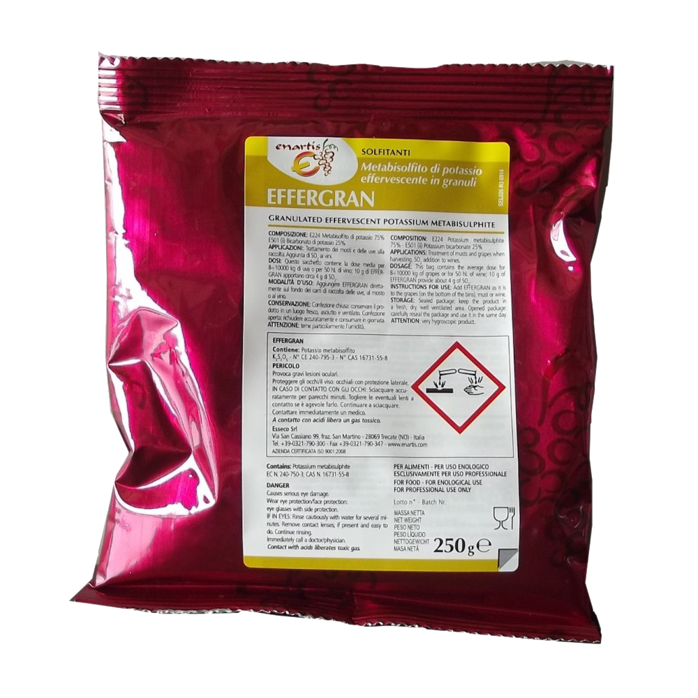 Metabisolfito di potassio per mosti e vini 250 gr
