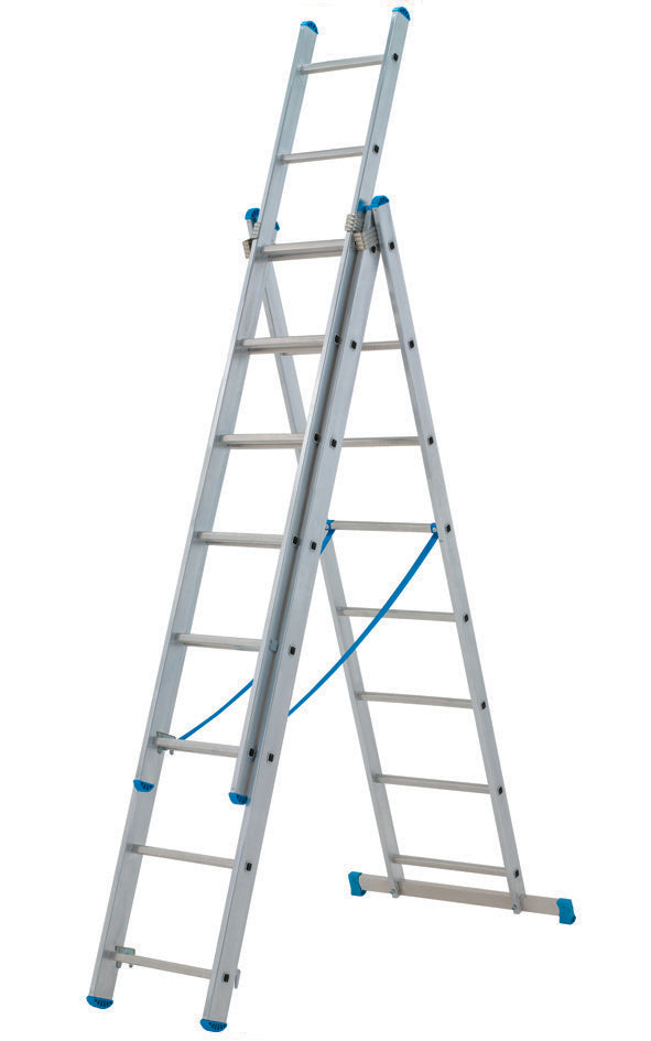Scala Stilo Alluminio Tripla/Estensibile Gr En 131 - 3x12 gr. cm.342-818h. Kg.23 base cm.118(SL350-3)