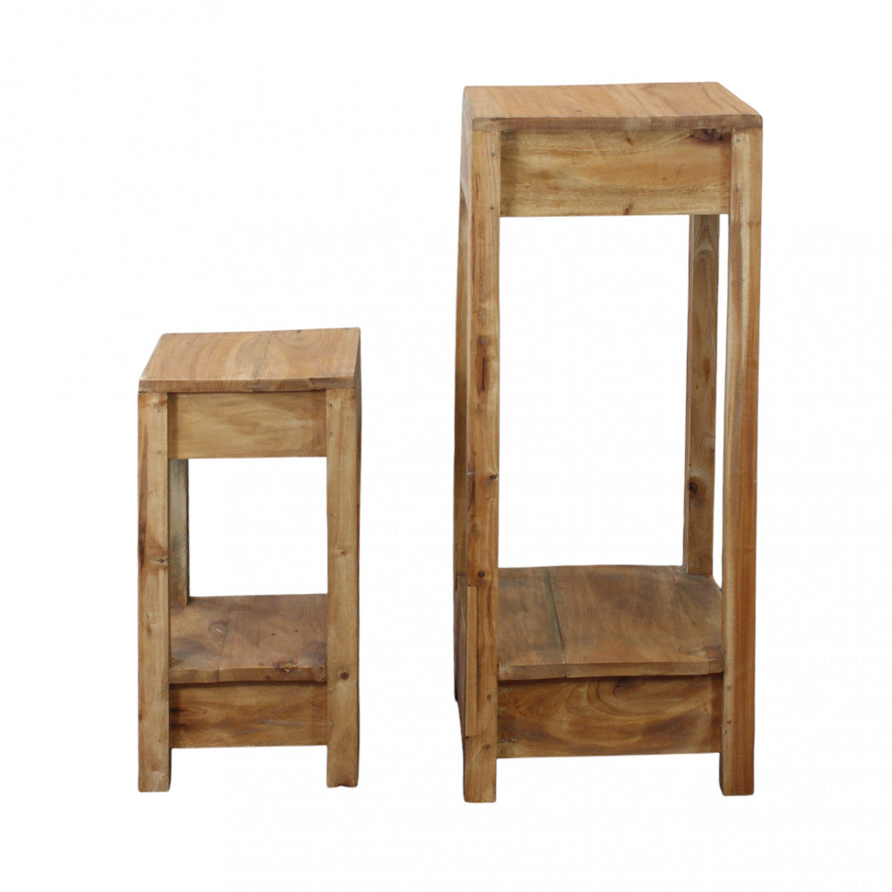 Set 2 fioriere in legno riciclato da interno