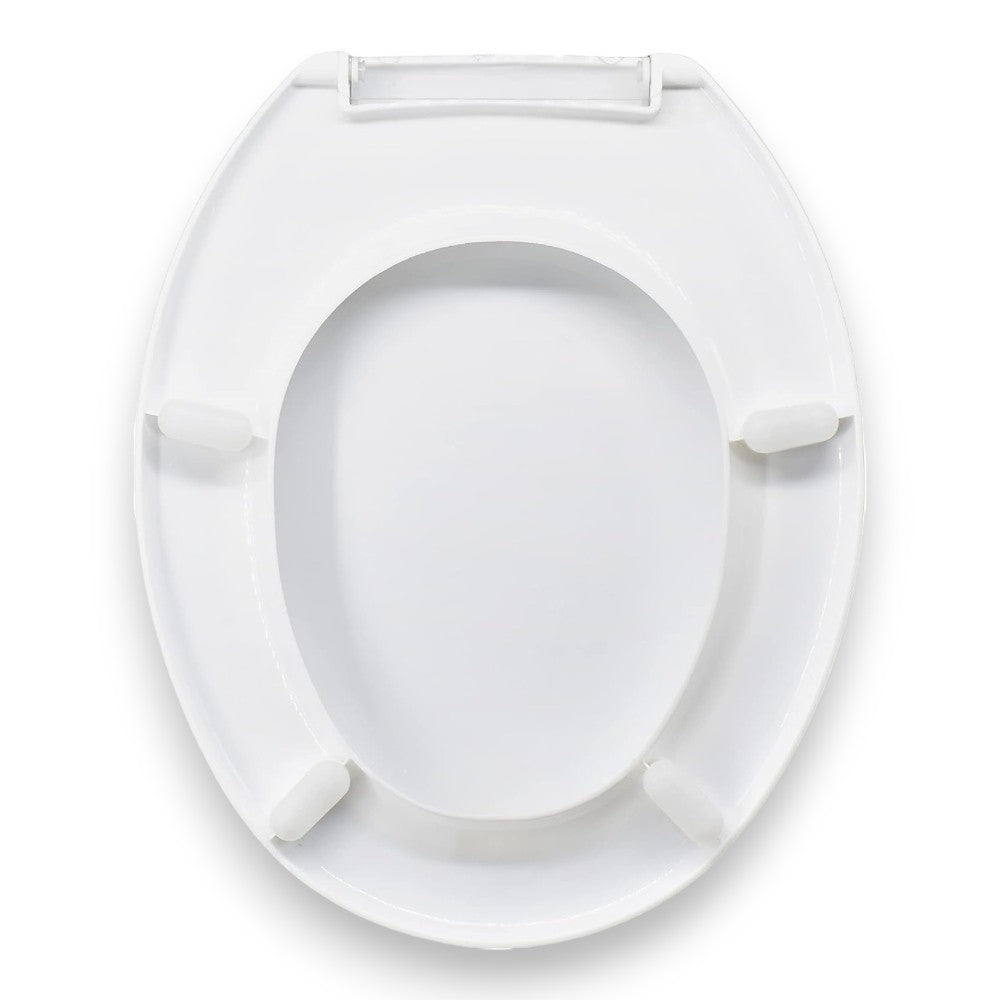 Sedile wc universale in resina con cerniera e viti di fissaggio per bagno