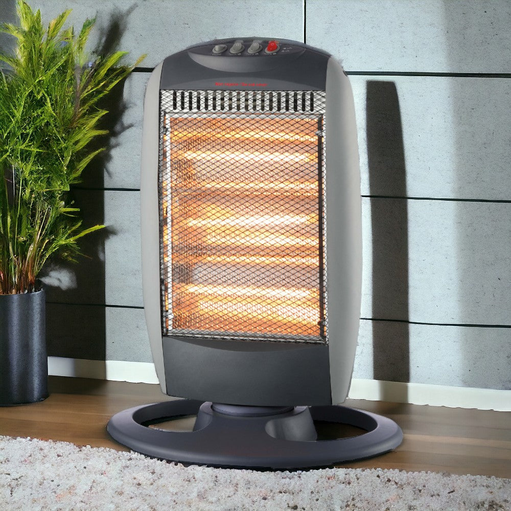 Stufa alogena riscaldamento elettrico con 3 livelli 400-800-1200 watt con oscillazione