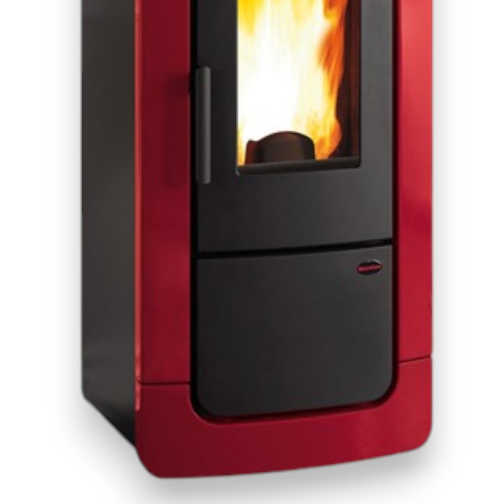 Stufa a pellet 28,4 Kw in acciaio 62x69xH130,4 cm bordeaux Diadema idro Nordica