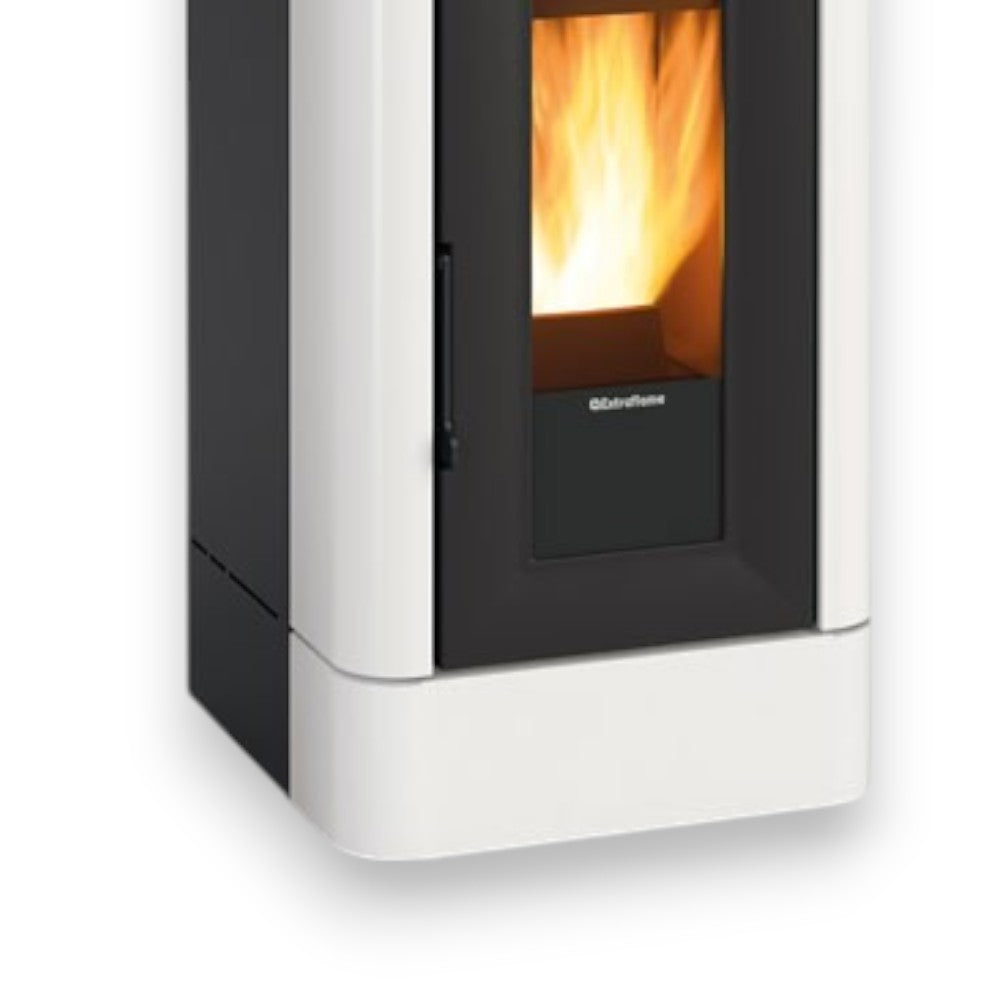 Stufa a pellet in ghisa 12 Kw bianca 55,6x59,7xH109,7 cm Lucia Nordica