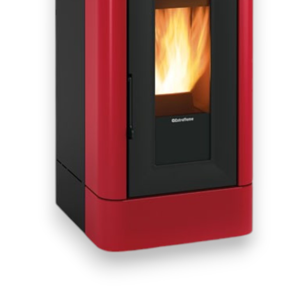 Stufa a pellet in ghisa 12 Kw bordeaux 55,6x59,7xH109,7 cm Lucia Nordica