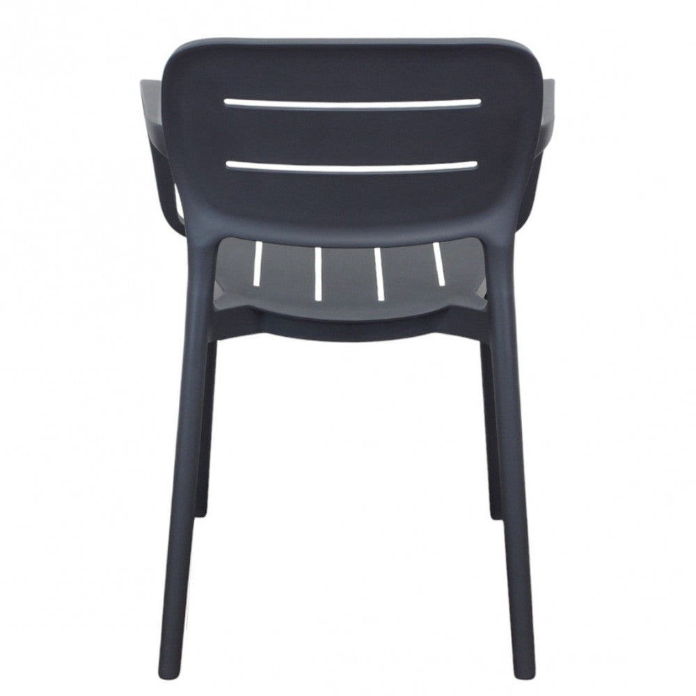 Poltrona sedia in polipropilene con braccioli impilabile 52.5x53xH79 cm Giselle