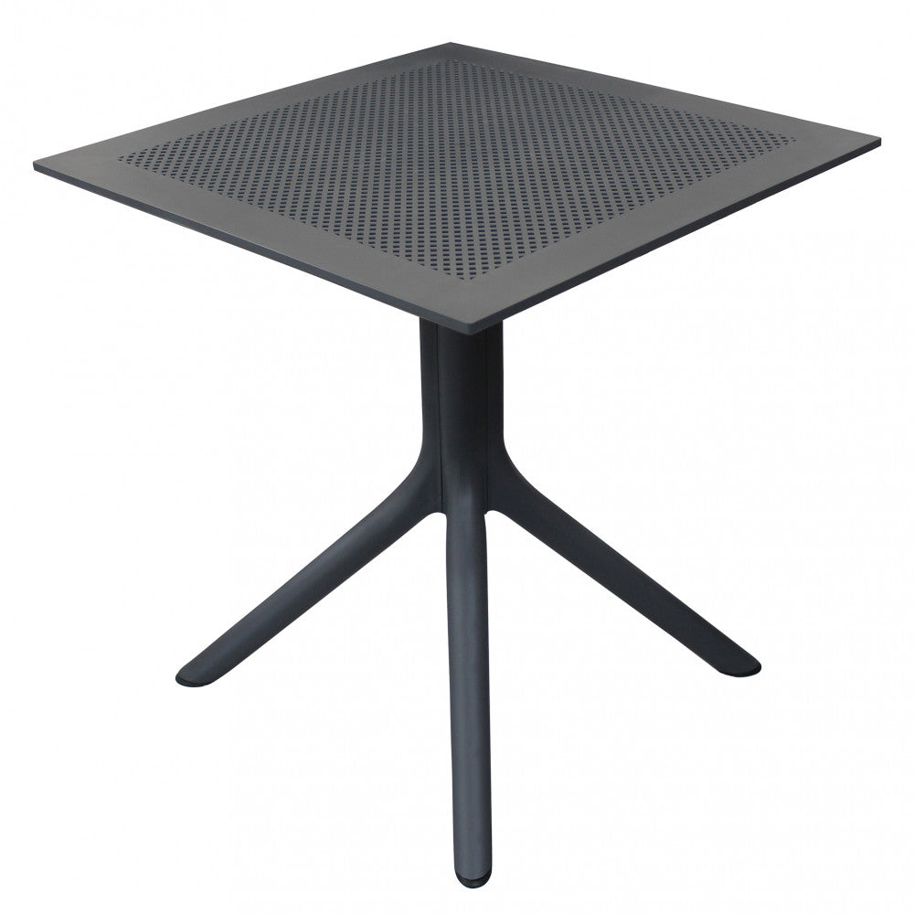Tavolo quadrato antracite 80x80 cm in polipropilene resistente per esterno Jarvis