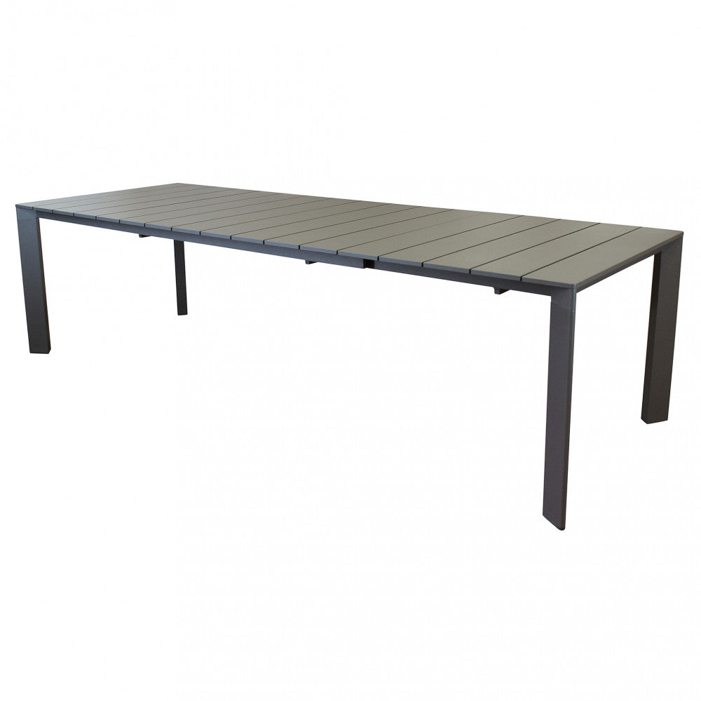 Tavolo allungabile estensibile con struttura in alluminio taupe 165/215x85xH75,5 cm Saceos