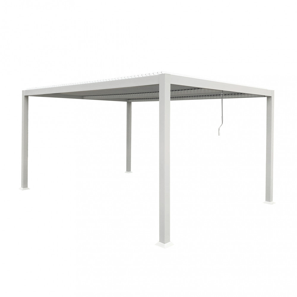 Pergola bioclimatica 3x4 in alluminio con doppia lamella frangisole orientabili e resistenti a tutte le intemperie
