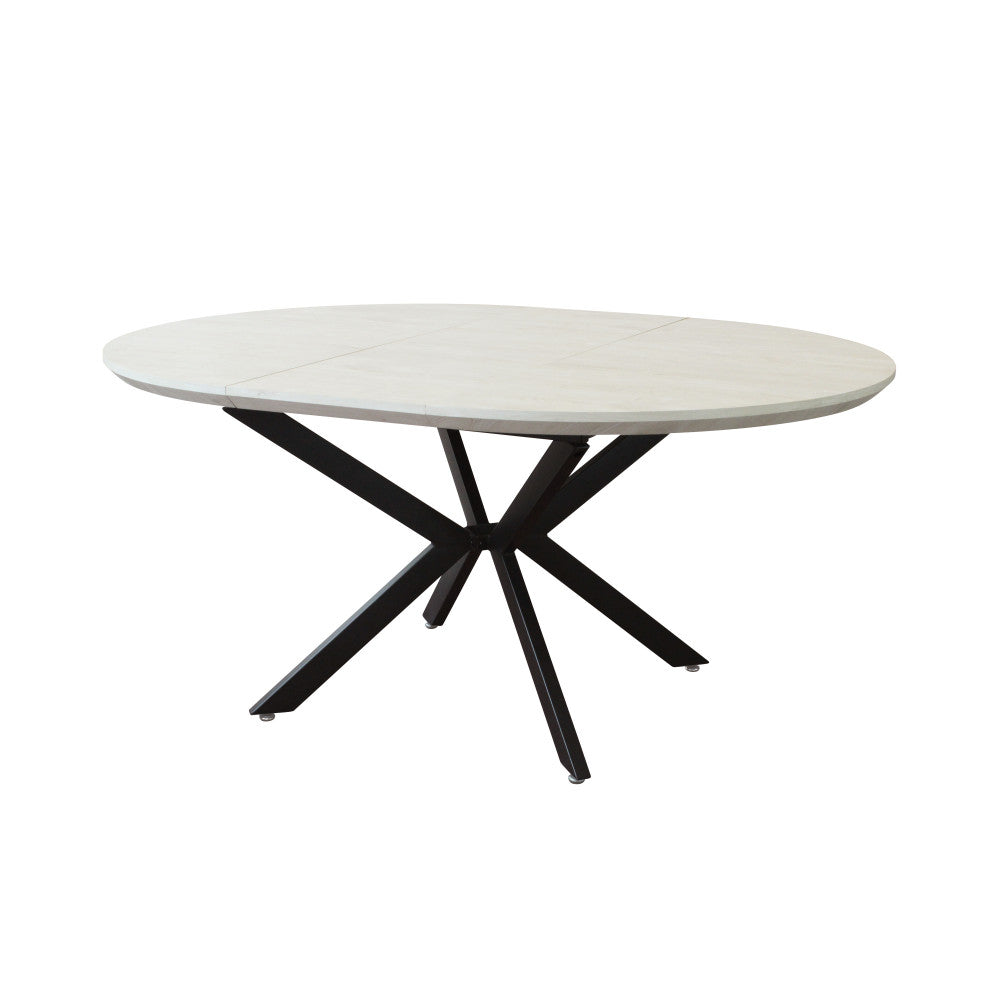 Tavolo rotondo allungabile con piano in MDF e struttura in metallo 120/160x120xH76 cm Garry