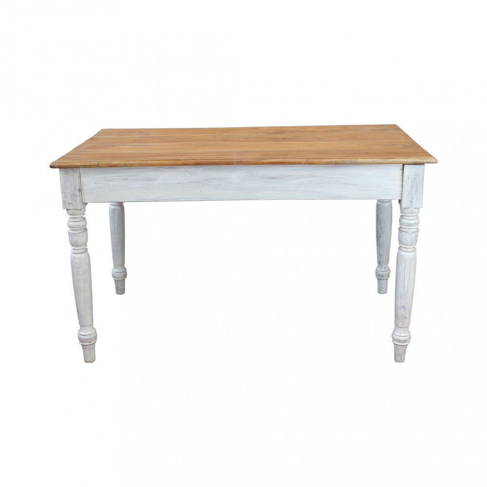 Tavolo da pranzo fisso rettangolare in legno di mogano 130x80xH77 cm Rupert