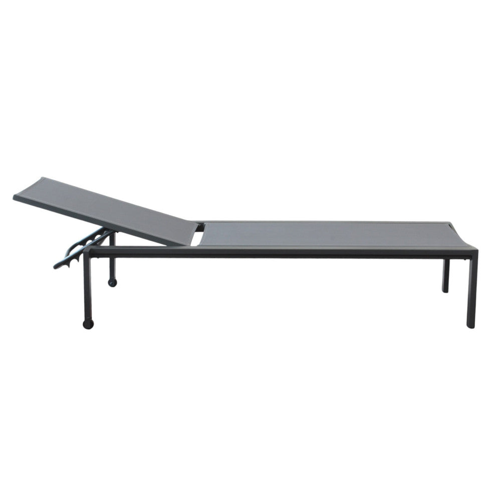 Lettino impilabile da giardino resistente con struttura in alluminio design ergonomico