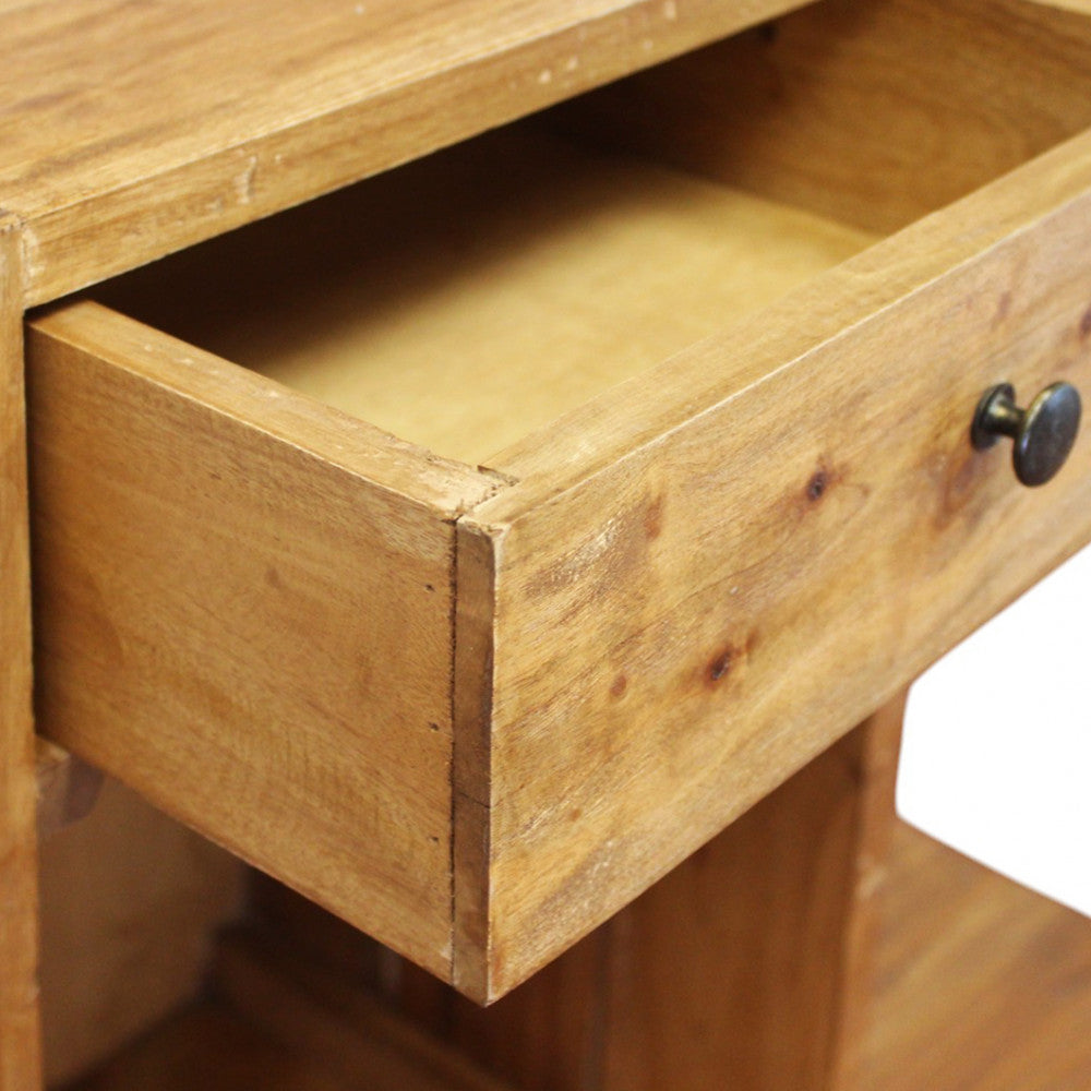 Mobiletto comodino in legno riciclato fisso 35x30x55 cm