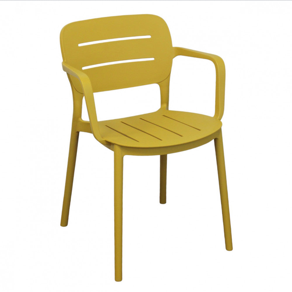 Poltrona sedia in polipropilene con braccioli impilabile 52.5x53xH79 cm Giselle