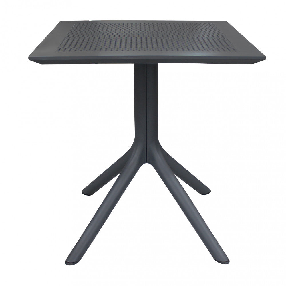 Tavolo quadrato antracite 80x80 cm in polipropilene resistente per esterno Jarvis