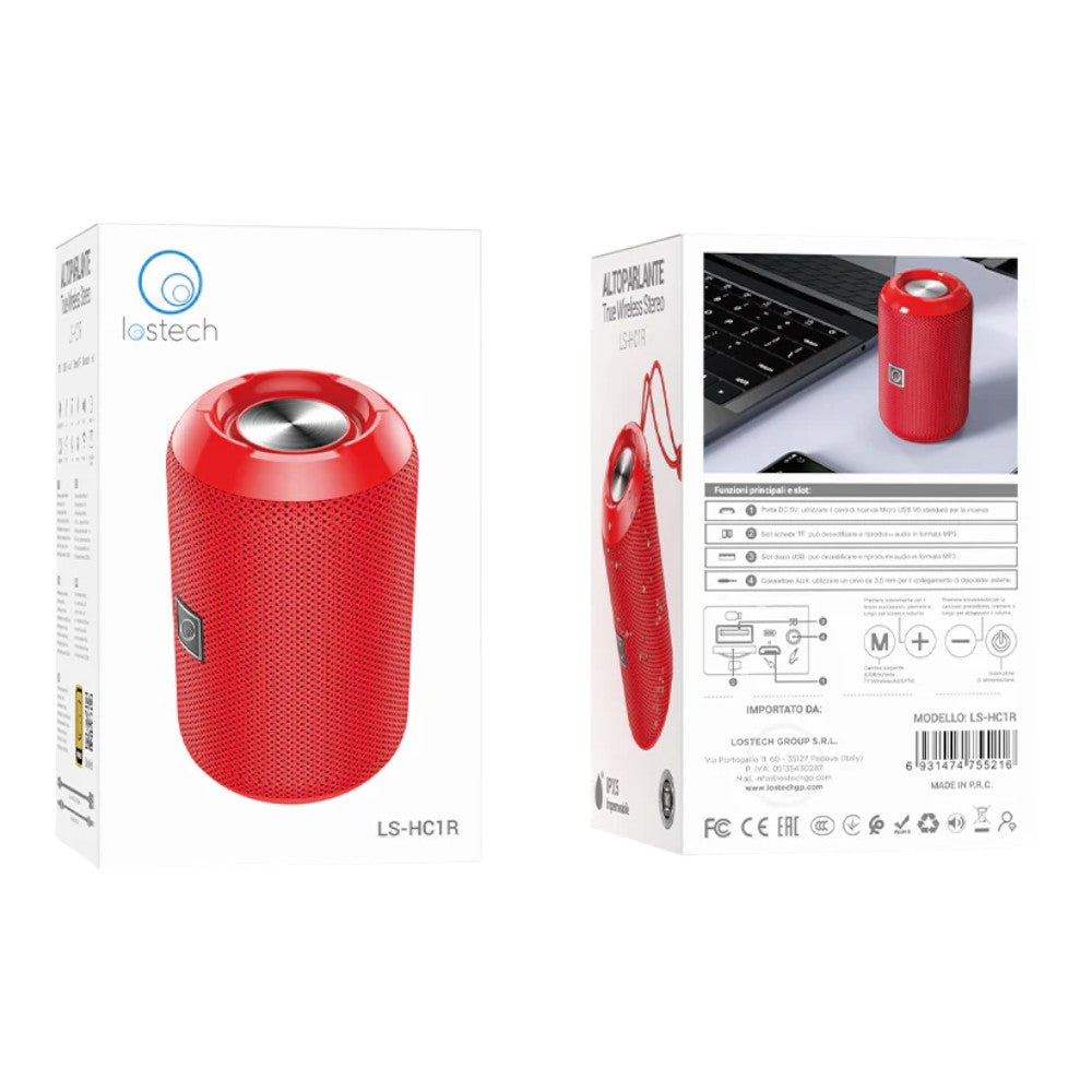 Altoparlante bluetooth 4w wireless 5.0 con ingresso aux scheda tf chiavetta usb e radio fm fino a 10 metri