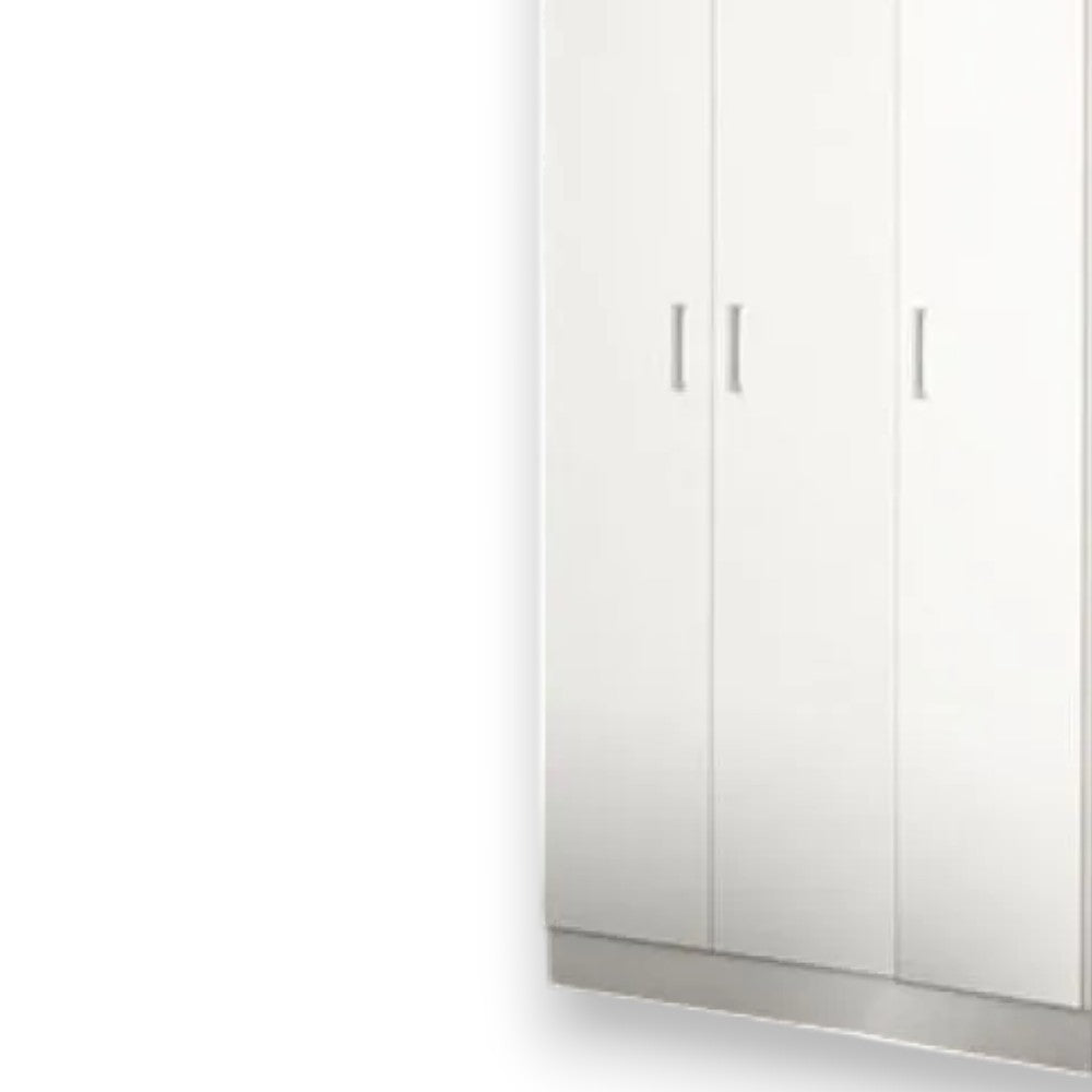 Armadio tre ante bianco 120x45x185 cm con tubo appendiabiti e ripiano interno in truciolare nobilitato melaminico antigraffio