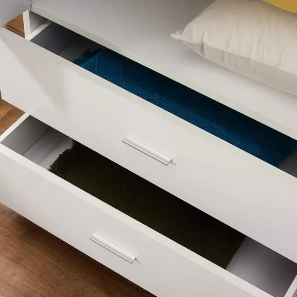Armadio due ante due cassetti ripiani interni tubo appendiabiti bianco 80x52x190h in truciolare nobilitato