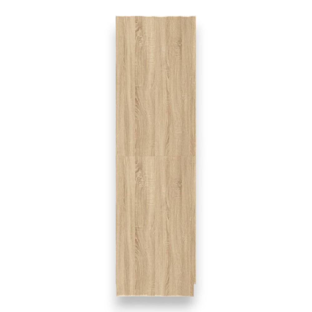 Armadio due ante quercia chiaro 80x52x190 cm truciolare melaminico antigraffio con appendiabiti e ripiano