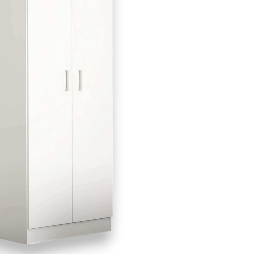 Armadio due ante bianco 80x52x190h truciolare melaminico antigraffio tubo appendiabiti ripiano interno