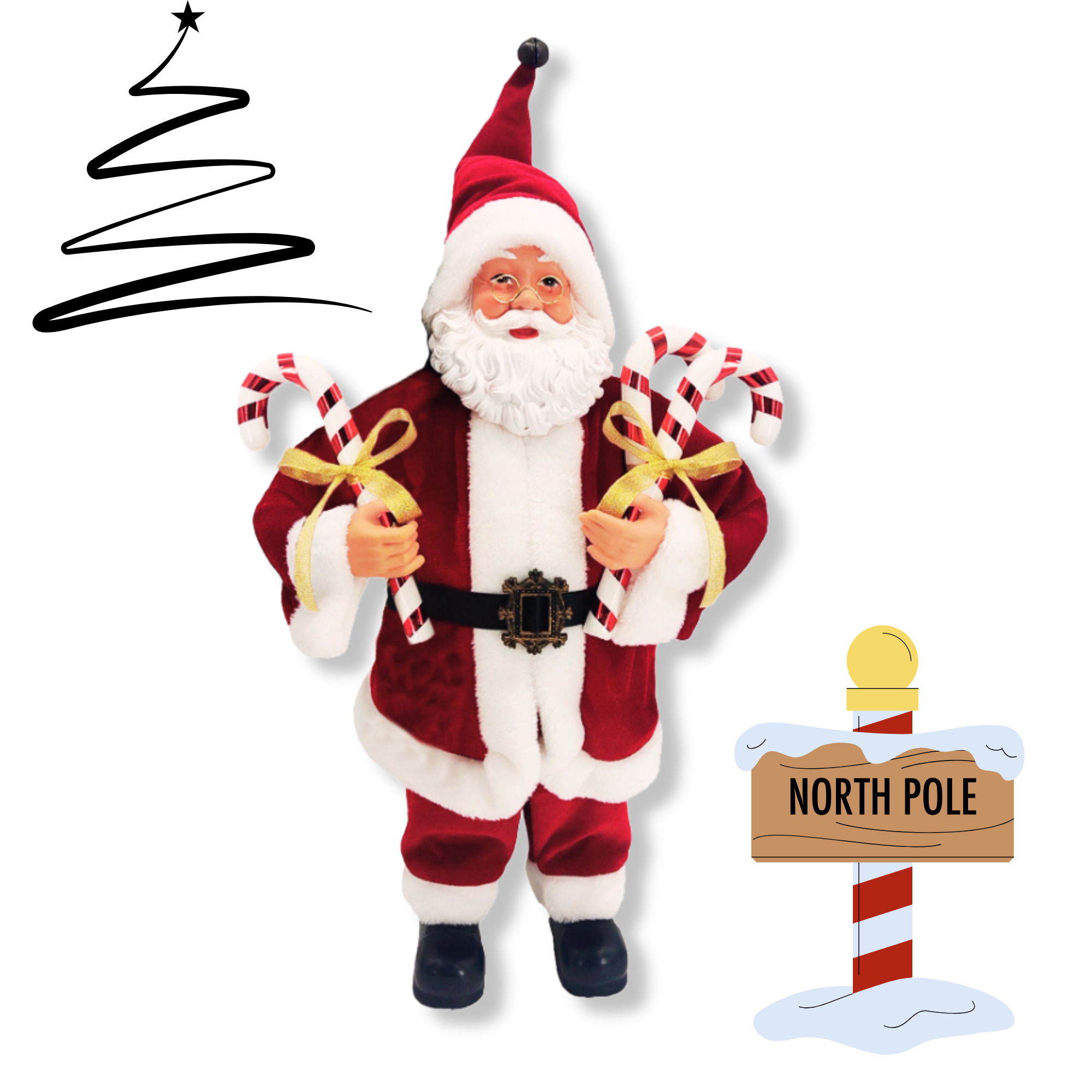 Babbo natale decorazione natalizia 40 cm rosso statuina natalizia per decorazioni natalizie da interno ed esterno