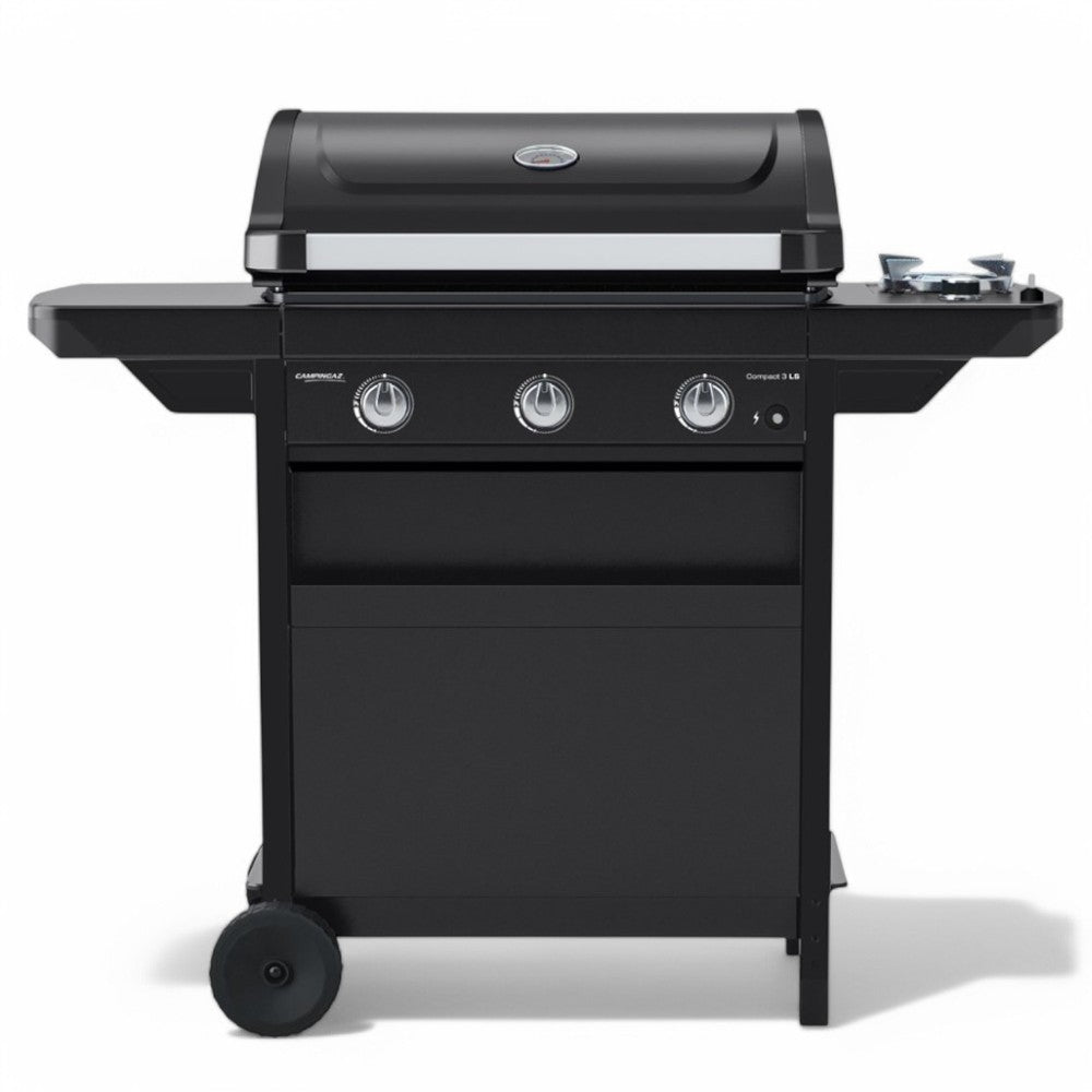 Barbecue a gas 9.6 Kw con accensione piezo in acciaio a 3 fuochi 108x53xH108 cm Compact 3 LS