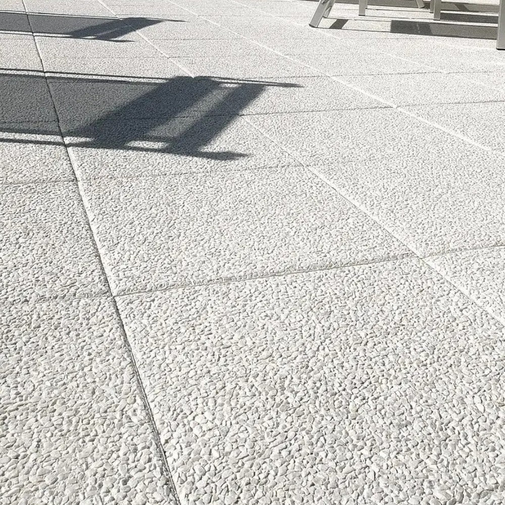 Set 4 piastre base per ombrellone e pavimentazione esterna bianco carrara 50x50x3,7 cm 85 KG