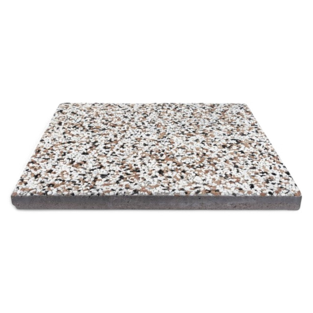 Set 4 piastre base per ombrellone e pavimentazione esterna multicolor fantasia carrara 50x50x3,7 cm 85 KG