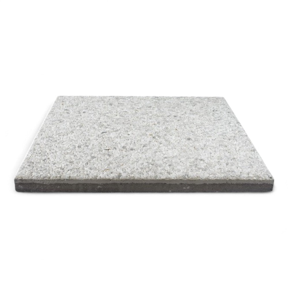 Set 4 piastre base per ombrellone e pavimentazione esterna bianco carrara 50x50x3,7 cm 85 KG